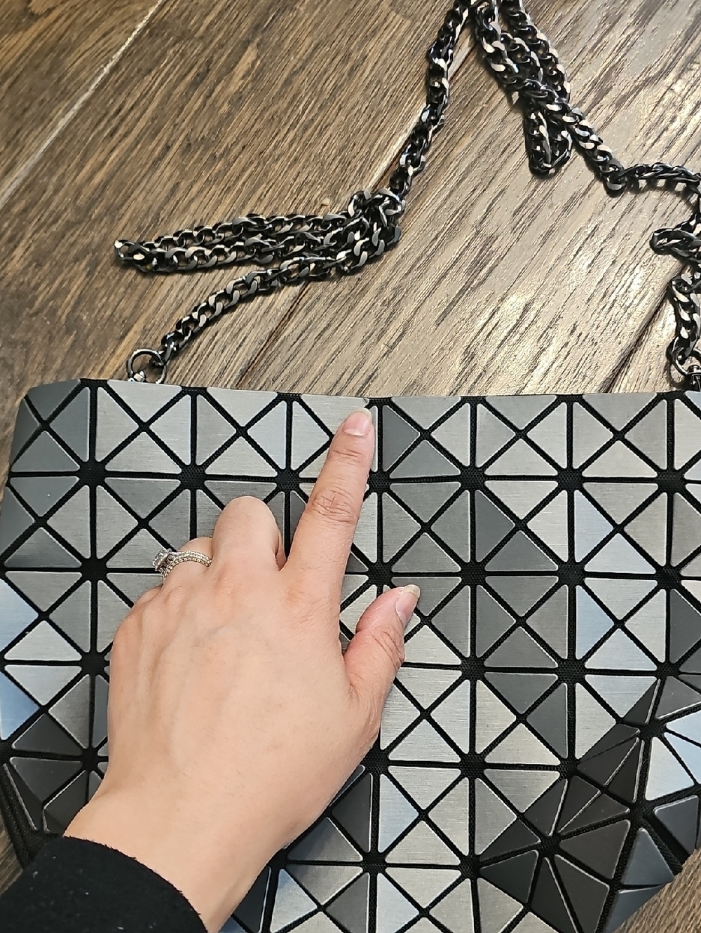 Designer Inspired Crossbody Bag with Chain Strap - Picture 2 of 5